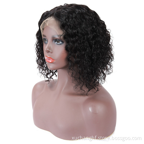 Deep Curly Wave Short Bob Wigs Human Hair Hd Full Lace Front Wig Raw Peruvian Virgin Human Hair Lace Frontal Wig For Black Women
